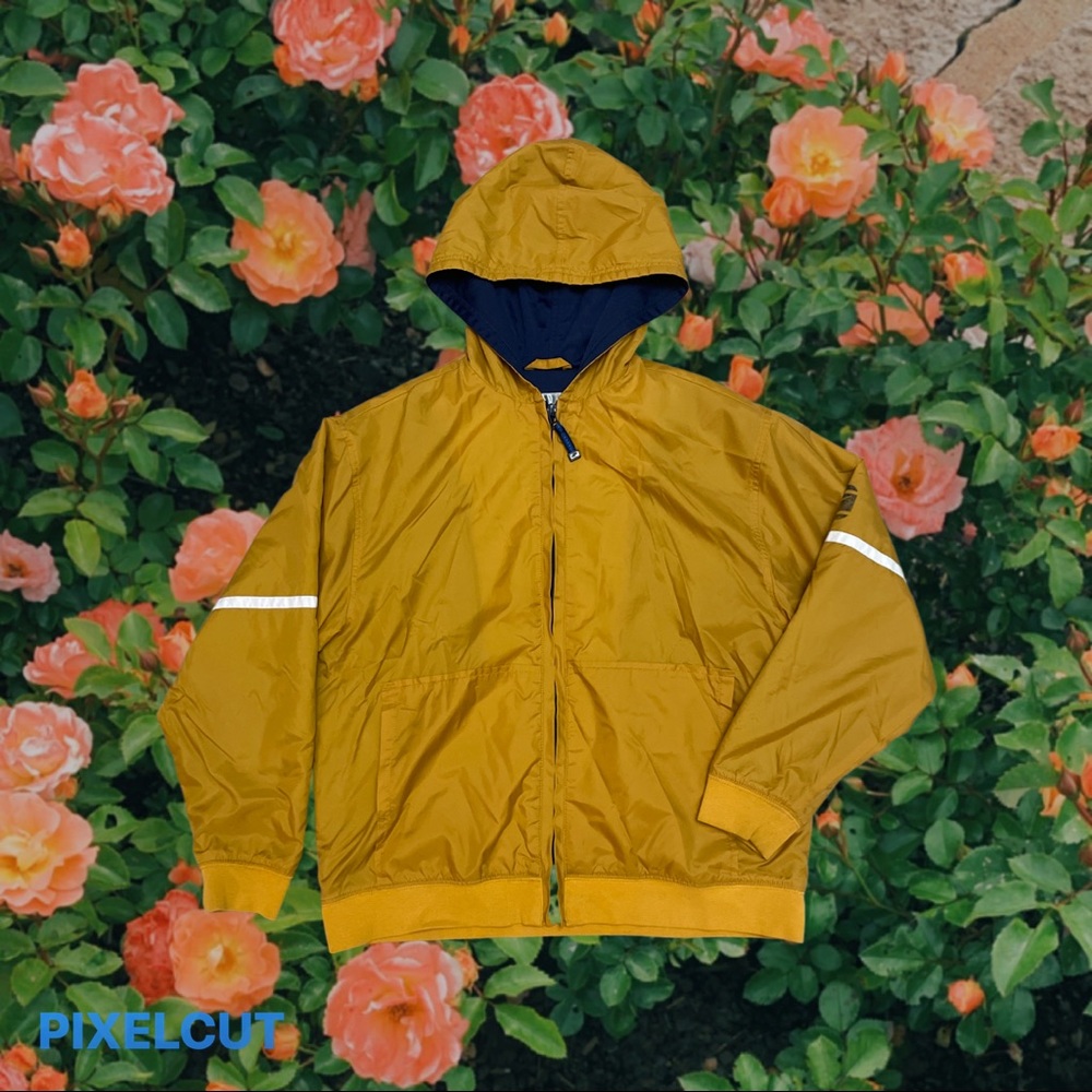 Vintage nike jacket with hood yellow windbreaker